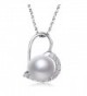 Nonnyl 925 Sterling Silver White Pearl Pendants Necklace With Sterling Silver Chain Womens Necklace - C412N8RVUJT