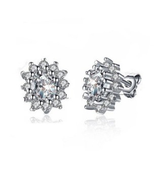 Fashion Jewelry Titanium Blue Crystal Stone Lady's Charming Stud Earring - White - CB1800C8DX9