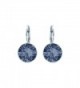CP Baby Mini Bella Denim Blue Rhodium Plated Earrings Made with Swarovski Crystals - C0186N55LQX