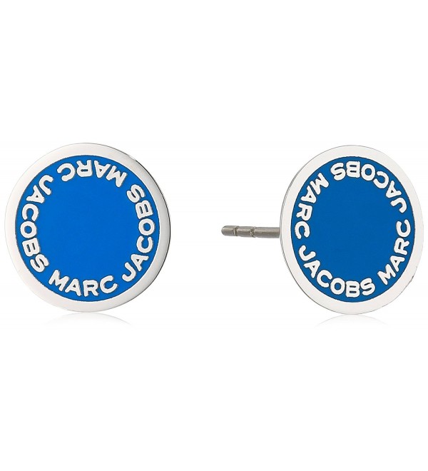 Marc Jacobs Spring 2017 Enamel Logo Disc Stud Earrings - Blue - CB12NRUPRC8
