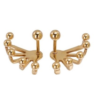 Penderie Front & Back Earrings Stainless Steel Ear Studs Earbobs Ear Clips- 1 Pair - CY121IGICPV