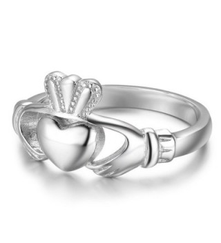 S925 Sterling Silver Irish Ladies' Claddagh Ring- Size 6 7 8 9 - C418882GEYI