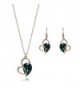 OUFO Necklace Earring Ring Fashion Jewelry sets - Dark Green Stone - CH12N2M8SCN