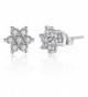 Spiritlele Delicate Sparkling Geometric Zirconia - 1pair flower - CY184RY4XS9