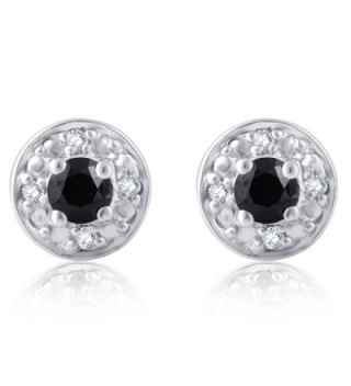 1/4 Cttw Black and White Diamond Stud Earring in Sterling Silver - C01859H76Q2