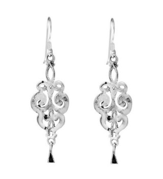 Elegant Vintage Swirls Sterling Earrings in Women's Drop & Dangle Earrings