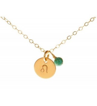 Leo Necklace - Tiny Gold Filled Simple Zodiac Sign with Birth Month Charm- Zodiac Pendant - CW11EGKP7FP