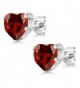 Garnet Sterling Gemstone Birthstone Earrings in Women's Stud Earrings