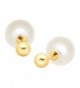 7.75 mm White Simulated Crystal Pearl Front-Back Stud Earrings in 14K Gold - CU182W3ZW0R