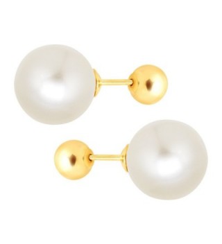 White Simulated Crystal Front Back Earrings in Women's Stud Earrings