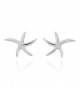 Adorable Wavy Starfish .925 Sterling Silver Stud Earrings - CV11OP2366L