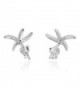 Adorable Starfish Sterling Silver Earrings in Women's Stud Earrings