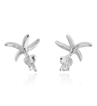 Adorable Starfish Sterling Silver Earrings in Women's Stud Earrings