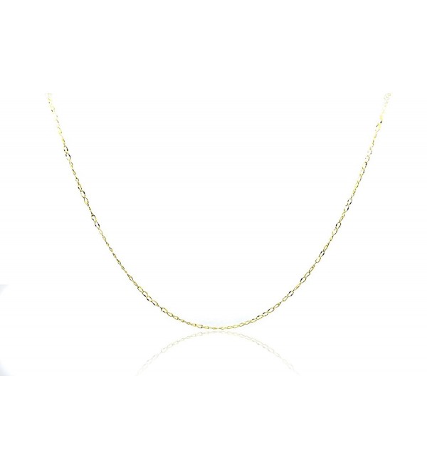 Chelsea Jewelry Basic Collections 2.0mm Wide 18K Gold Ultra Thin Cable Chain Necklace (18 Inches- yellow-gold) - CA123UMWG7B