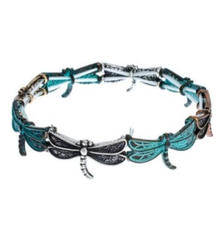 PammyJ Dragonfly Patina Stretch Bracelet