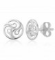 925 Sterling Silver Cut Open Tiny Celtic Knots Symbol Round Circle Post Stud Unisex Earrings 7 mm - CH17YGY097Y