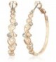 GUESS Womens Heart Detail Clutchless Hoop Earrings - Rose Gold - CY12O64GANN