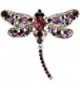 EVER FAITH Antique Gold-Tone Rhinestone Crystal Little Dragonfly Brooch Purple - C312BYDU1OD