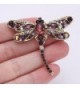 EVER FAITH Gold Tone Rhinestone Dragonfly