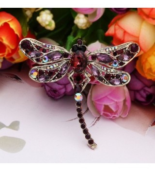 EVER FAITH Gold Tone Rhinestone Dragonfly in Women's Brooches & Pins