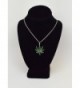 Marijuana Enamel Silver Pendant Necklace