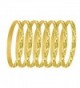6mm 7 Days Bangles Asterisk & Dots Indian 14K Yellow Gold Plated Sizes 2-7 - CF12N35GP29