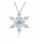 Swiss Blue and White Topaz Snowflake Pendant-Necklace in Sterling Silver - C611Q91KI53