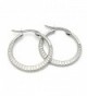 1" Stainless Steel Hoop Earrings Cut 160401153333 - C012O46B4UL