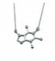 Art Attack Silvertone Caffeine Coffee Tea Energy Drink Molecule DNA Chemistry Science Party Pendant Necklace - CN12HAKDLG3