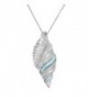 Sterling Silver Natural Larimar Seashell Pendant with 18" Chain - C511ABUERGN