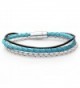 Braided Triple Strand Leather Bracelet with Stainless Steel Magnetic Locking Clasp 7 1/2 inch - C711901ZJ35