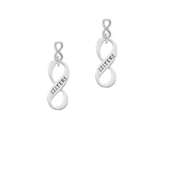 Silvertone Family Infinity Sign Infinity Post Earrings - C612O7IV9JH