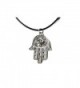 Ancient Silver Hamsa Hand Evil Eye Choker Necklace - CY1282ZPPHJ