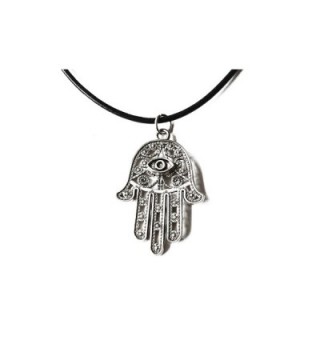 Ancient Silver Hamsa Hand Evil Eye Choker Necklace - CY1282ZPPHJ