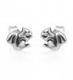 Chuvora Jewelry 925 Oxidized Sterling Silver Tiny Little Squirrel Chipmunk Post Stud Earrings 9 mm - CW12NZHL6V3