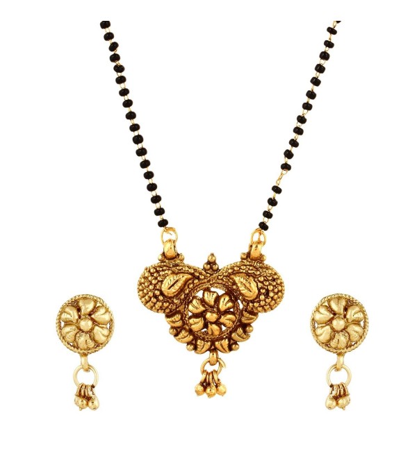 Traditional Indian Historic South Indian Inspired Mangalsutra Necklace with Earrings Ethnic Tanmaniya - CD1825900N9