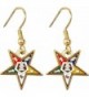 Eastern Star Symbol Cut-Out Ladies Earrings [Gold - 5/8"] - CN11O7FHV17