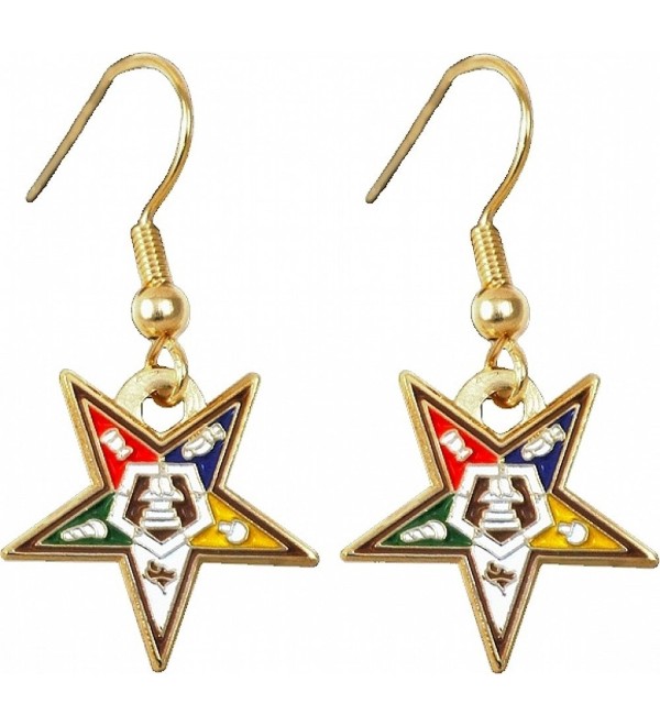 Eastern Star Symbol Cut-Out Ladies Earrings [Gold - 5/8"] - CN11O7FHV17