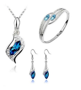 Fashion Style Jewelry Set Crystal Chic Eyes Drop Earrings Necklace Bracelet DIY - CV12O0L6WB3