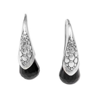 NOVICA Onyx .925 Sterling Silver Drop Hook Earrings 'Midnight Spell' - CP12O1ULU0I