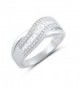 Sterling Silver Baguette Wave Statement in Women's Statement Rings