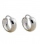 925 SOLID STERLING SILVER ROUND GLOSSY HOOPS - CR12O3PDVC6