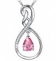 Anniversary Infinity Teardrop Sapphire Swarovski - Pink Sappire Infinity Love Necklace - C81872U0UX7