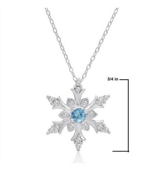 Swiss Snowflake Pendant Necklace Sterling Silver in Women's Pendants