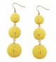 Humble Chic Light Beaded Beehive Dangles Triple Round Ball Statement Drop Earrings - Yellow - C7184CQRX79