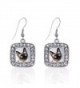 Inspired Silver Siamese Cat Classic Charm Earrings Square French Hook Clear Crystal Rhinestones - CC124J1B079