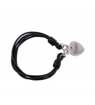 Personalized Leather Bracelet Engraved Mothers