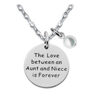 Niece Necklace Aunt Gifts - The love between an aunt and niece is forever Double Pendant Pearl Necklace - CG1895SMXWG