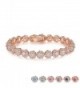 Zirconia Bracelets Diamond Jewelry Christmas - Rose Gold - CB186XQRLN9