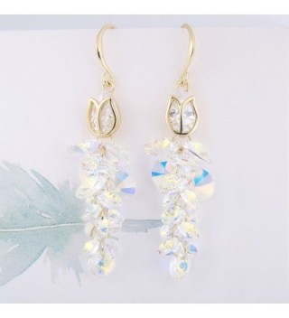 FANZE Gold Tone Gorgeous Multi Bead Swarovski in Women's Drop & Dangle Earrings